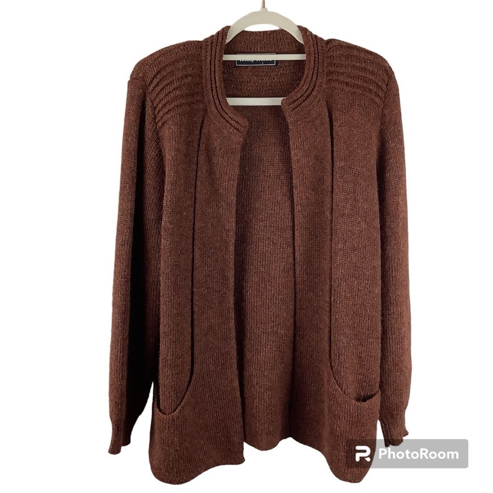 Wooly Webers Rust Colored Alpaca Open Cardigan Sw… - image 1